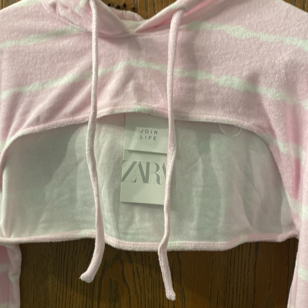 NWT Zara Cropped Hoodie - Picture 2 of 4